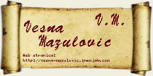 Vesna Mazulović vizit kartica